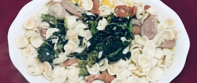 Pasta with Broccoli Rabe e Salsiccia.