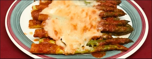 Asparagus Parmigiana.